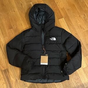 NWT The North Face Girls Reversible Black/Charcoal Hooded Down Jacket